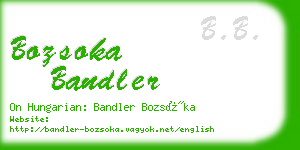 bozsoka bandler business card